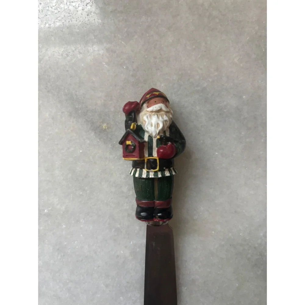 Boston Warehouse Santa Claus Cheese Spreader‎ Set of 4 Stainless Steel Christmas